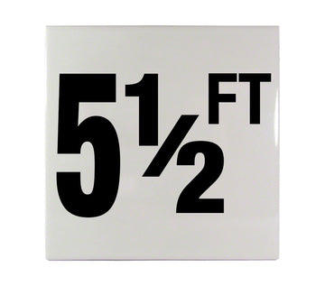 5 1/2 FT Ceramic Smooth Tile Depth Marker 6 Inch x 6 Inch with 4 Inch Lettering