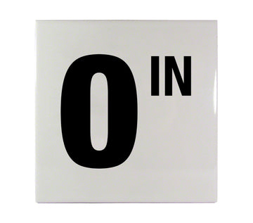 0 IN Ceramic Smooth Tile Depth Marker 6 Inch x 6 Inch with 4 Inch Lettering