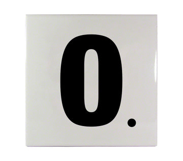 0. Ceramic Smooth Tile Depth Marker 6 Inch x 6 Inch with 4 Inch Lettering