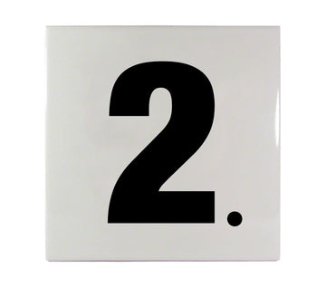 2. Ceramic Smooth Tile Depth Marker 6 Inch x 6 Inch with 4 Inch Lettering