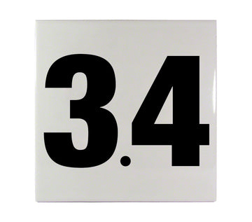 3.4 Ceramic Smooth Tile Depth Marker 6 Inch x 6 Inch with 4 Inch Lettering