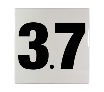 3.7 Ceramic Smooth Tile Depth Marker 6 Inch x 6 Inch with 4 Inch Lettering