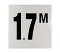 1.7 M Ceramic Smooth Tile Depth Marker 6 Inch x 6 Inch with 4 Inch Lettering