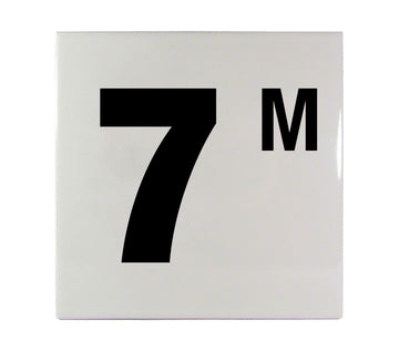 7 M Ceramic Smooth Tile Depth Marker 6 Inch x 6 Inch with 4 Inch Lettering
