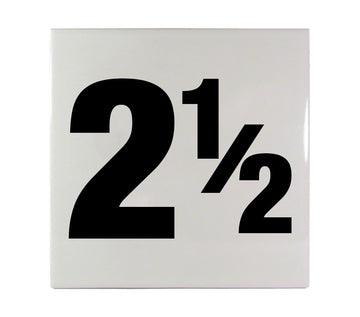 2 1/2 Ceramic Smooth Tile Depth Marker 6 Inch x 6 Inch with 4 Inch Lettering