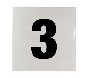 3 Ceramic Smooth Tile Depth Marker 6 Inch x 6 Inch with 4 Inch Lettering