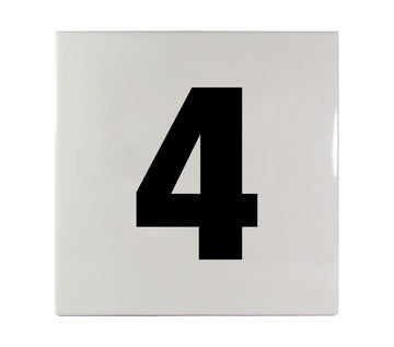 4 Ceramic Smooth Tile Depth Marker 6 Inch x 6 Inch with 4 Inch Lettering