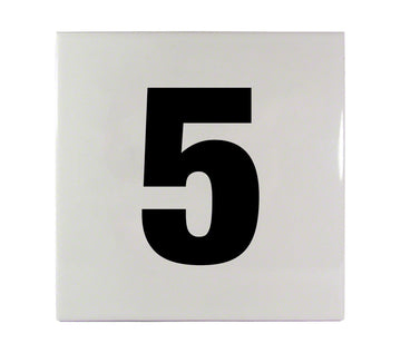 5 Ceramic Smooth Tile Depth Marker 6 Inch x 6 Inch with 4 Inch Lettering