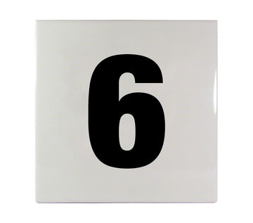 6 Ceramic Smooth Tile Depth Marker 6 Inch x 6 Inch with 4 Inch Lettering