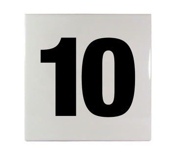 10 Ceramic Smooth Tile Depth Marker 6 Inch x 6 Inch with 4 Inch Lettering