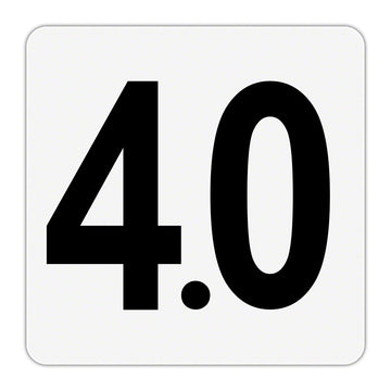 4.0 - Plastic Overlay Depth Marker - 6 x 6 Inch with 4 Inch Lettering