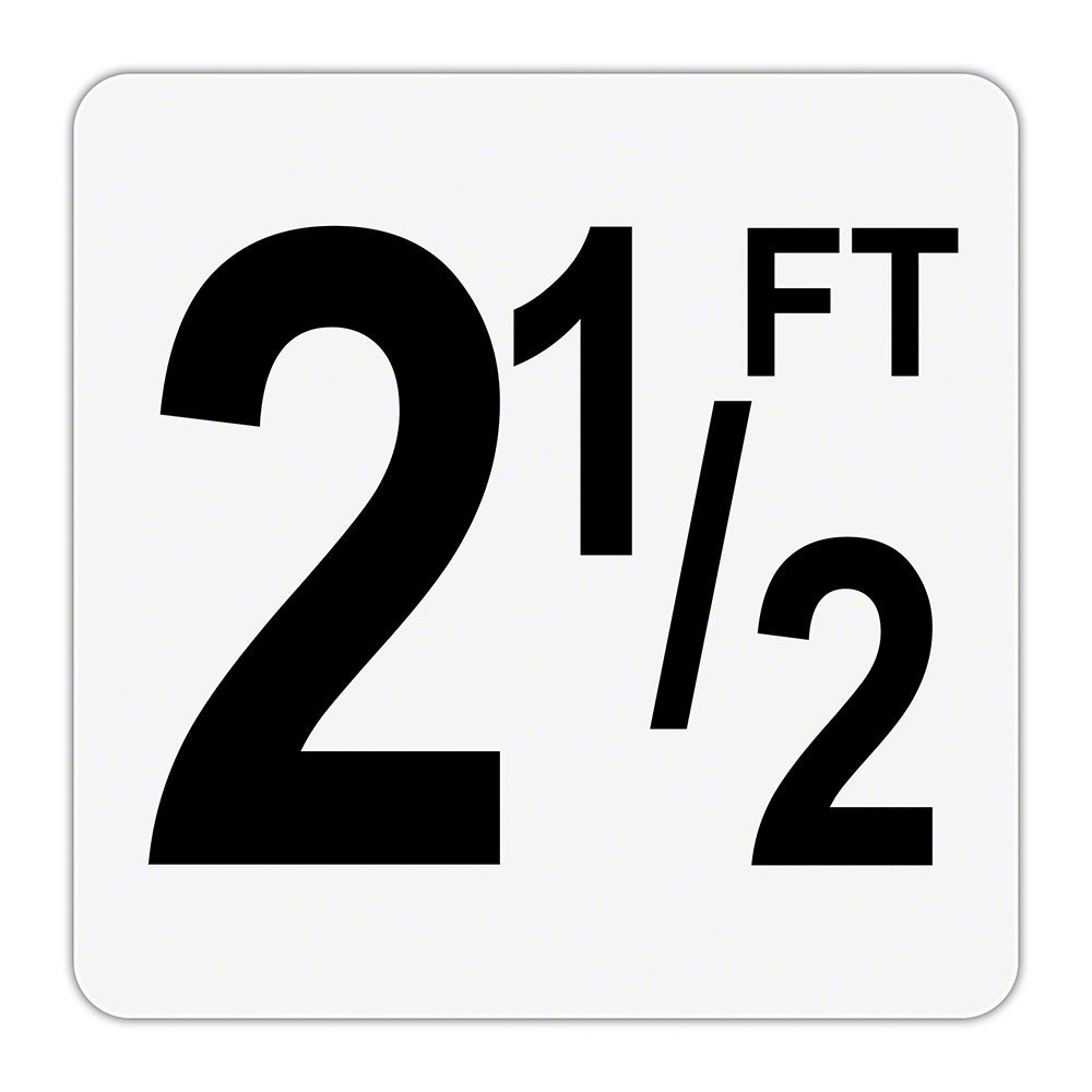 2 1/2 FT - Plastic Overlay Depth Marker - 6 x 6 Inch with 4 Inch Lettering