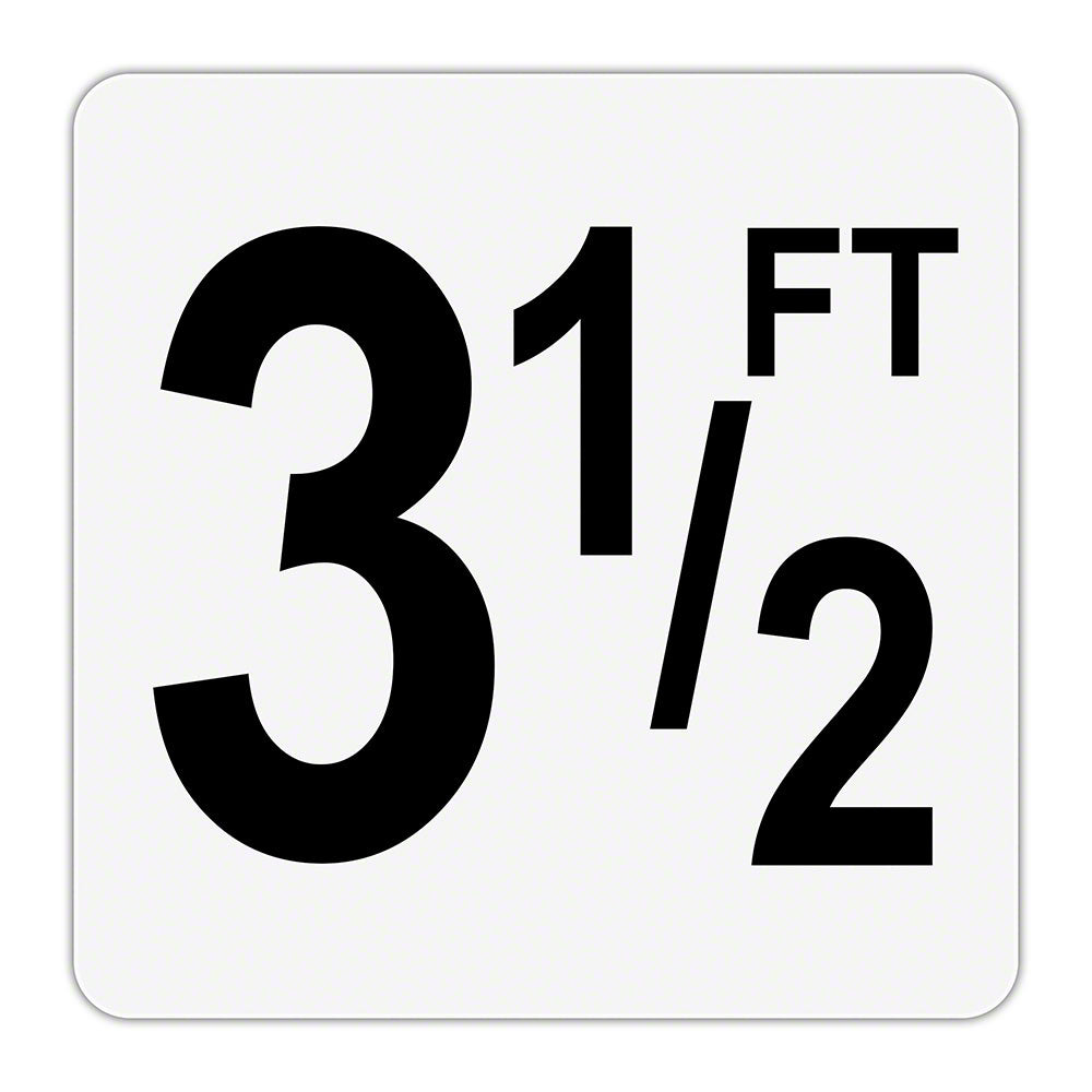 3 1/2 FT - Plastic Overlay Depth Marker - 6 x 6 Inch with 4 Inch Lettering