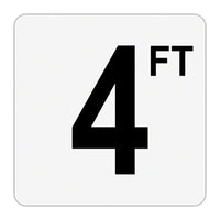 4 FT - Plastic Overlay Depth Marker - 6 x 6 Inch with 4 Inch Lettering