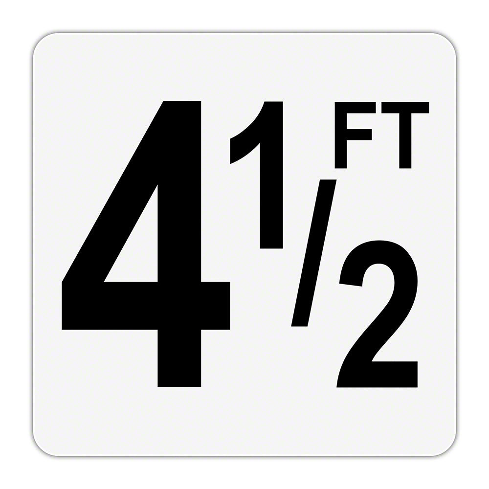 4 1/2 FT - Plastic Overlay Depth Marker - 6 x 6 Inch with 4 Inch Lettering
