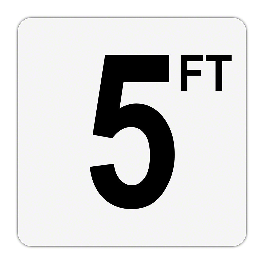 5 FT - Plastic Overlay Depth Marker - 6 x 6 Inch with 4 Inch Lettering
