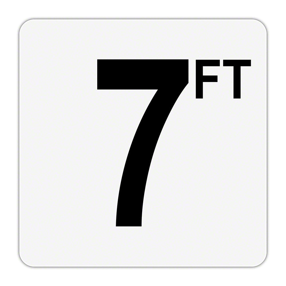 7 FT - Plastic Overlay Depth Marker - 6 x 6 Inch with 4 Inch Lettering