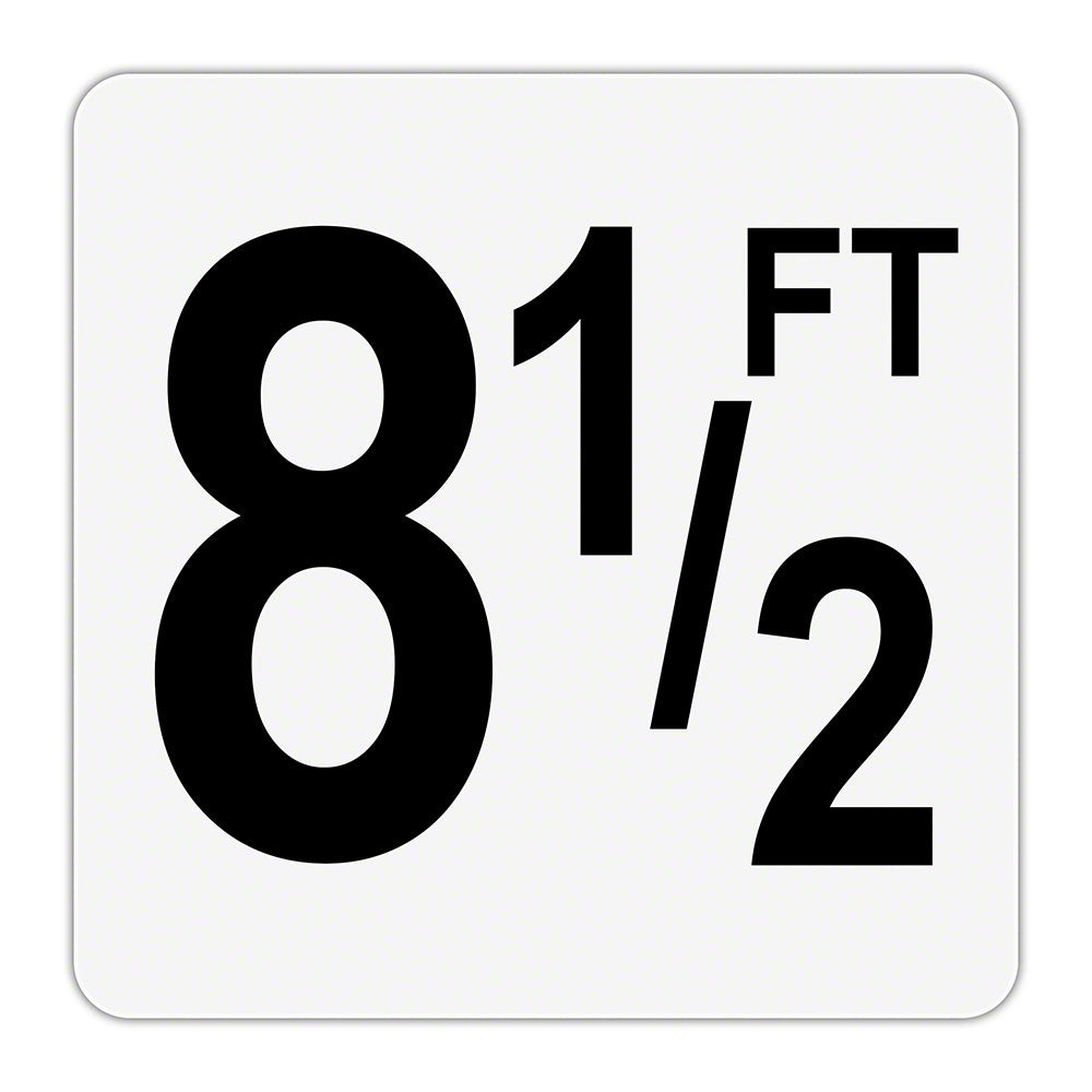 8 1/2 FT - Plastic Overlay Depth Marker - 6 x 6 Inch with 4 Inch Lettering
