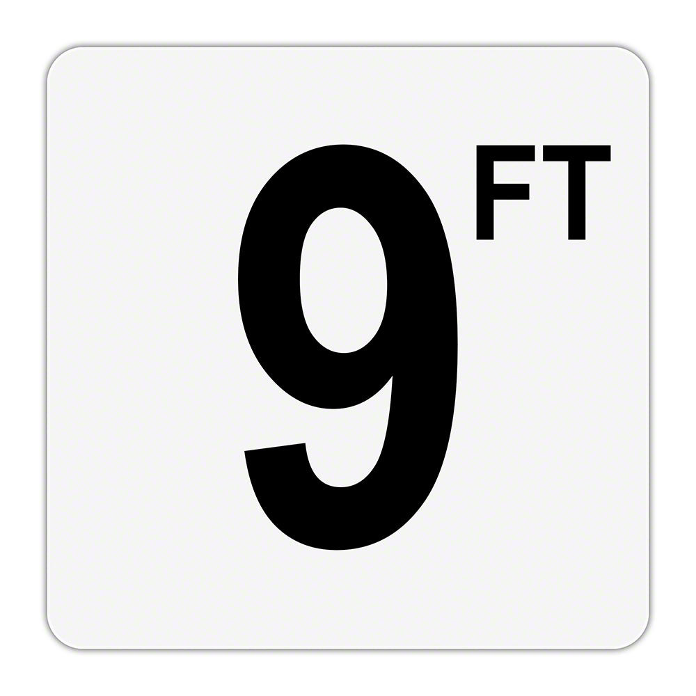 9 FT - Plastic Overlay Depth Marker - 6 x 6 Inch with 4 Inch Lettering