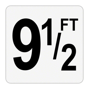 9 1/2 FT - Plastic Overlay Depth Marker - 6 x 6 Inch with 4 Inch Lettering