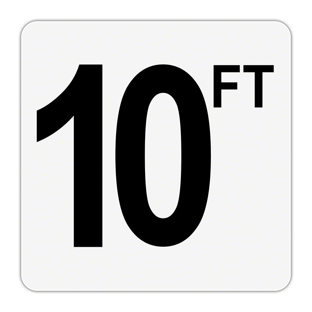 10 FT - Plastic Overlay Depth Marker - 6 x 6 Inch with 4 Inch Lettering