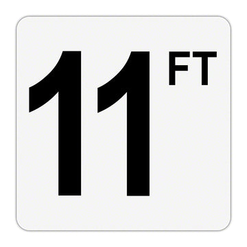 11 FT - Plastic Overlay Depth Marker - 6 x 6 Inch with 4 Inch Lettering
