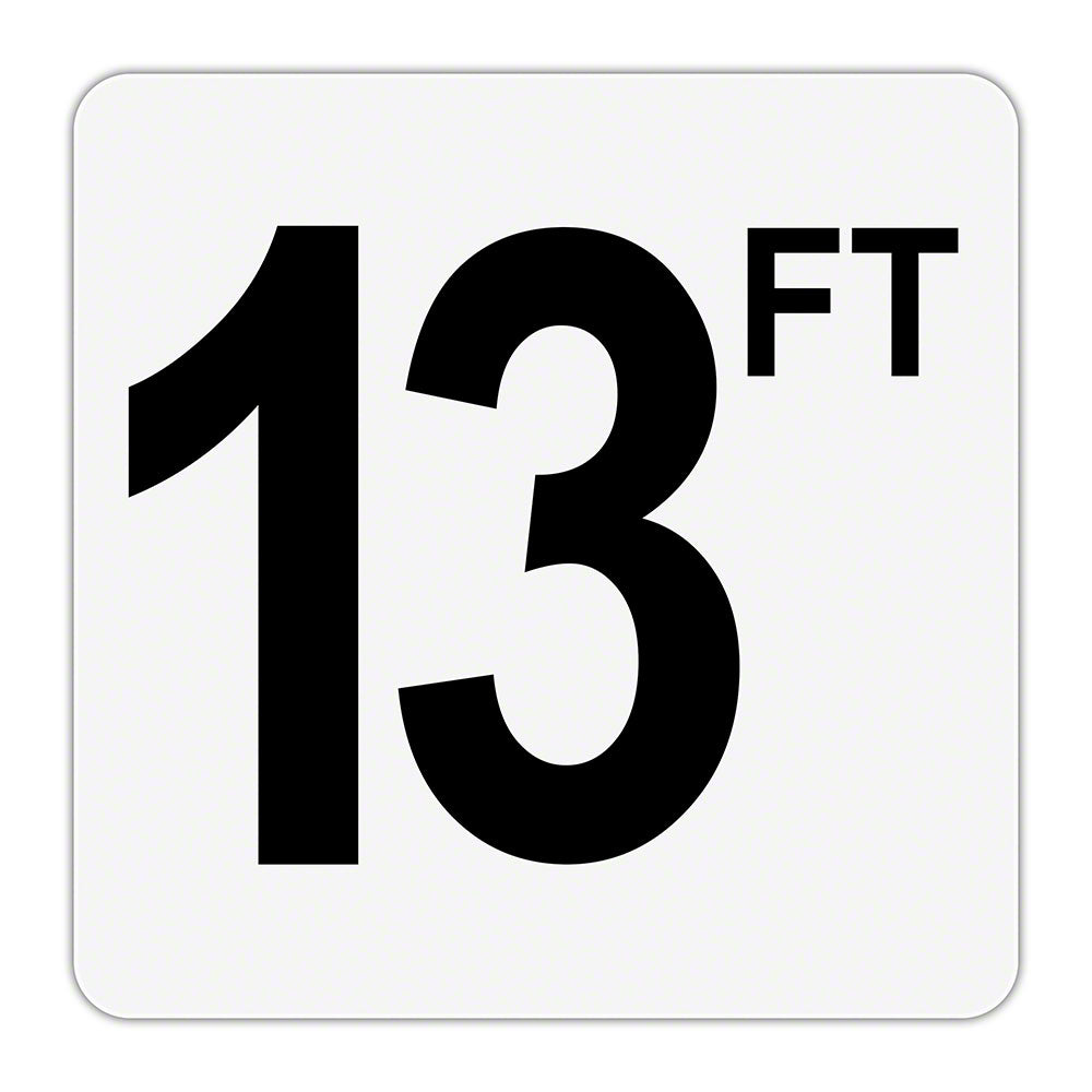 13 FT - Plastic Overlay Depth Marker - 6 x 6 Inch with 4 Inch Lettering