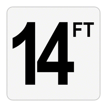 14 FT - Plastic Overlay Depth Marker - 6 x 6 Inch with 4 Inch Lettering
