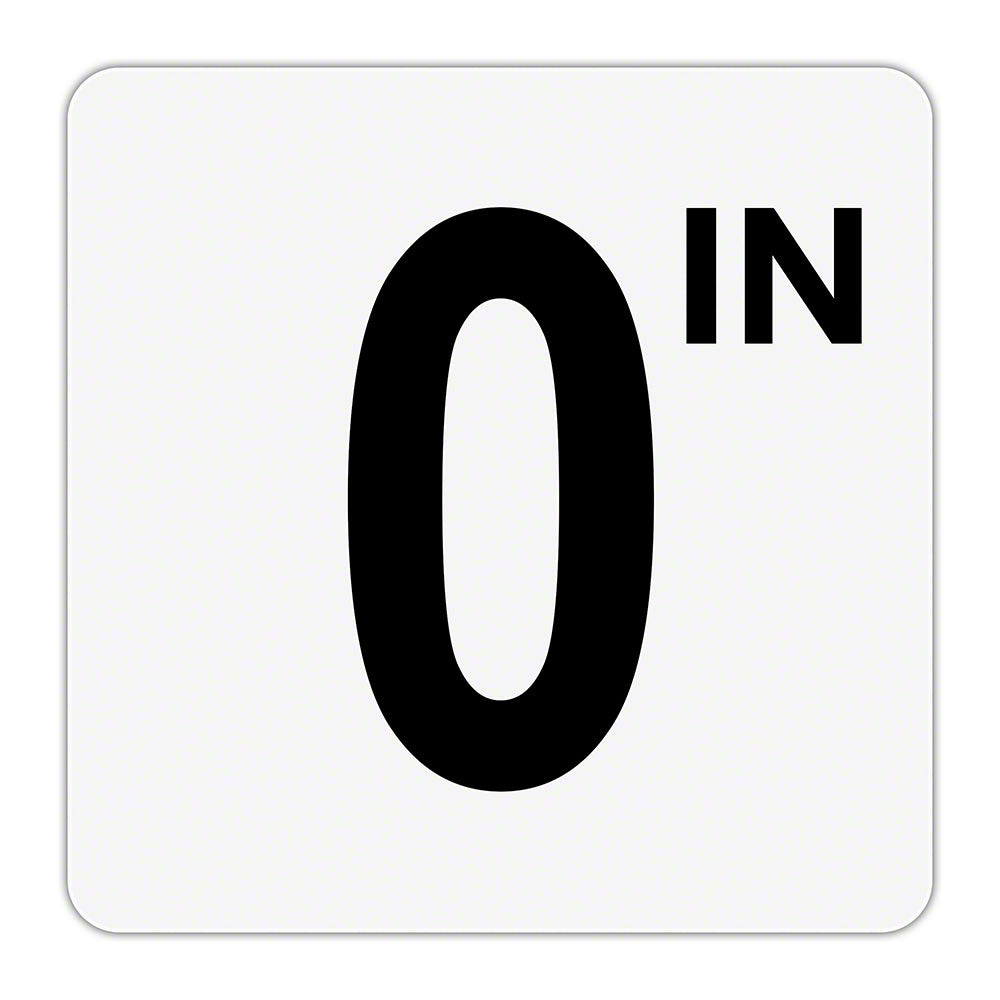 0 IN - Plastic Overlay Depth Marker - 6 x 6 Inch with 4 Inch Lettering