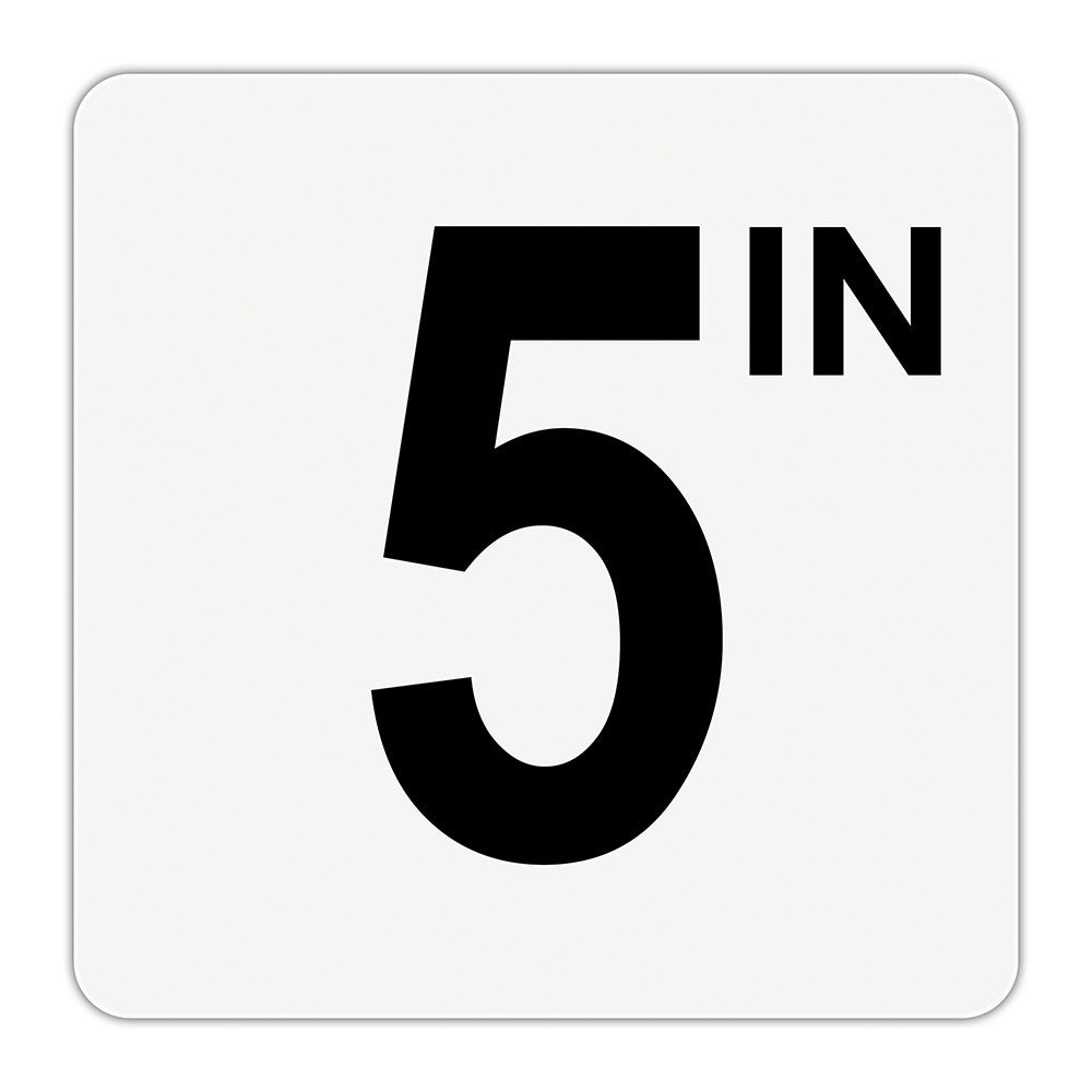 5 IN - Plastic Overlay Depth Marker - 6 x 6 Inch with 4 Inch Lettering
