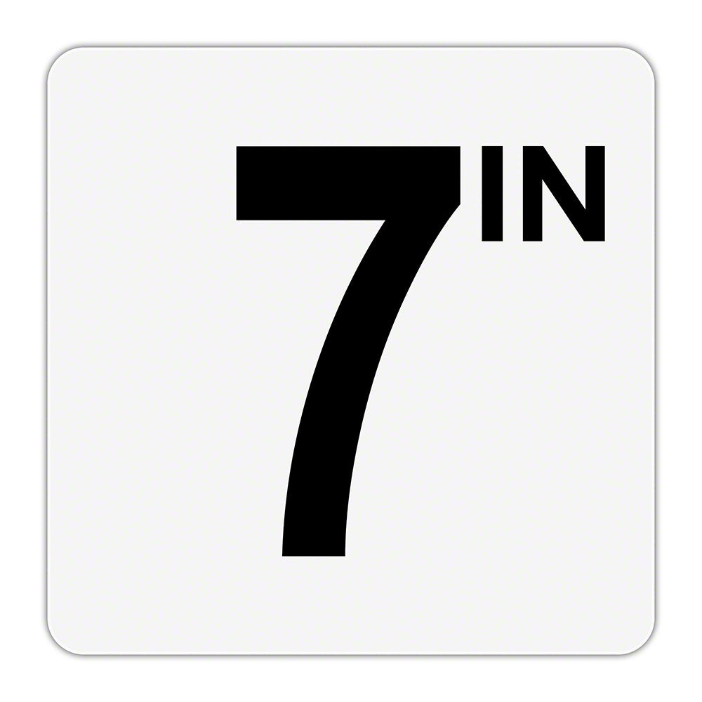 7 IN - Plastic Overlay Depth Marker - 6 x 6 Inch with 4 Inch Lettering