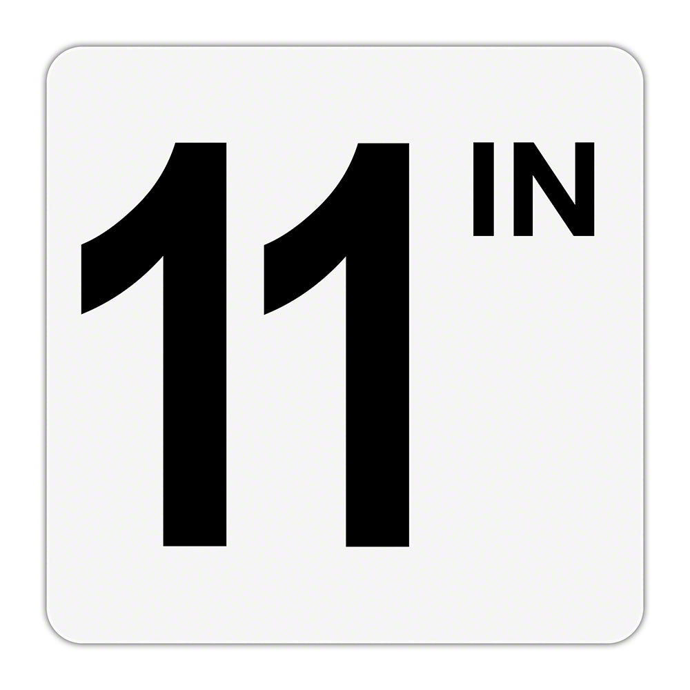 11 IN - Plastic Overlay Depth Marker - 6 x 6 Inch with 4 Inch Lettering