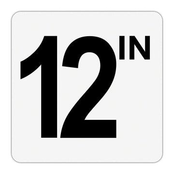 12 IN - Plastic Overlay Depth Marker - 6 x 6 Inch with 4 Inch Lettering