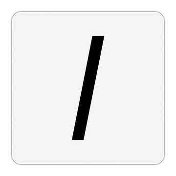Slash (/) Symbol - Plastic Overlay Depth Marker - 6 x 6 Inch with 4 Inch Lettering