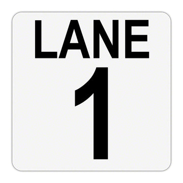 LANE 1 Message - Plastic Overlay Depth Marker - 6 x 6 Inch with 4 Inch Number