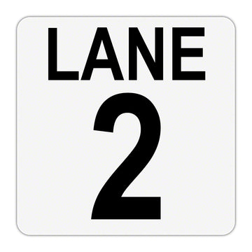 LANE 2 Message - Plastic Overlay Depth Marker - 6 x 6 Inch with 4 Inch Number