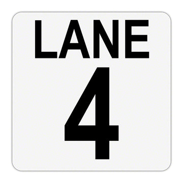 LANE 4 Message - Plastic Overlay Depth Marker - 6 x 6 Inch with 4 Inch Number