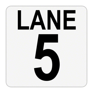LANE 5 Message - Plastic Overlay Depth Marker - 6 x 6 Inch with 4 Inch Number