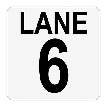 LANE 6 Message - Plastic Overlay Depth Marker - 6 x 6 Inch with 4 Inch Number