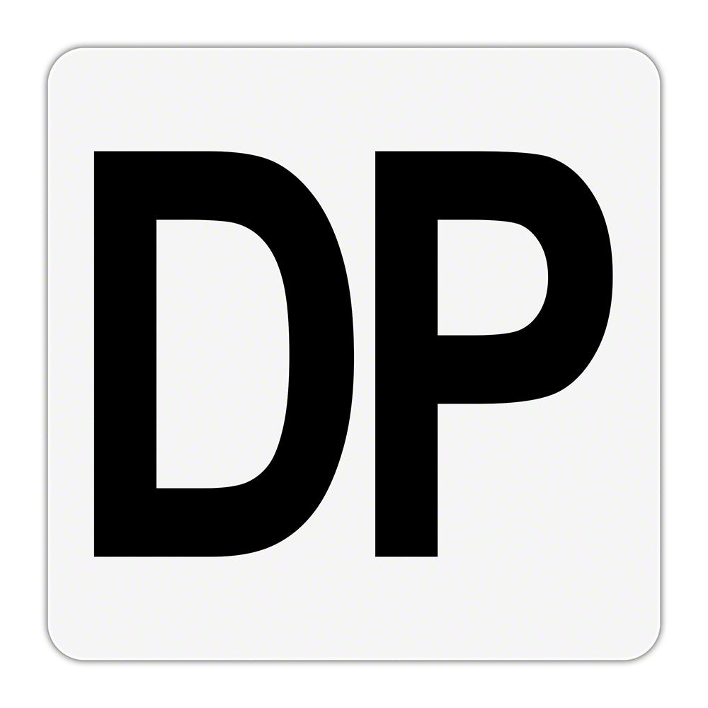 DP Message - Plastic Overlay Depth Marker - 6 x 6 Inch with 4 Inch Lettering