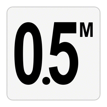 0.5 M - Plastic Overlay Depth Marker - 6 x 6 Inch with 4 Inch Lettering