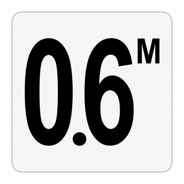 0.6 M - Plastic Overlay Depth Marker - 6 x 6 Inch with 4 Inch Lettering