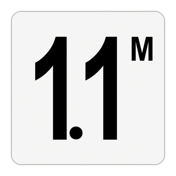 1.1 M - Plastic Overlay Depth Marker - 6 x 6 Inch with 4 Inch Lettering