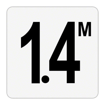 1.4 M - Plastic Overlay Depth Marker - 6 x 6 Inch with 4 Inch Lettering