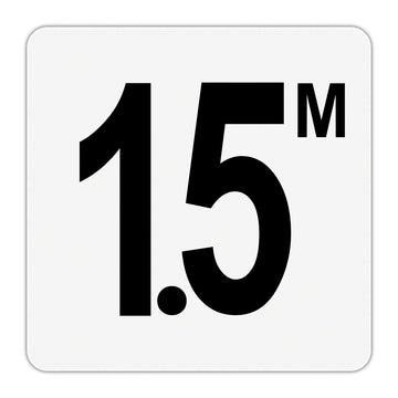 1.5 M - Plastic Overlay Depth Marker - 6 x 6 Inch with 4 Inch Lettering