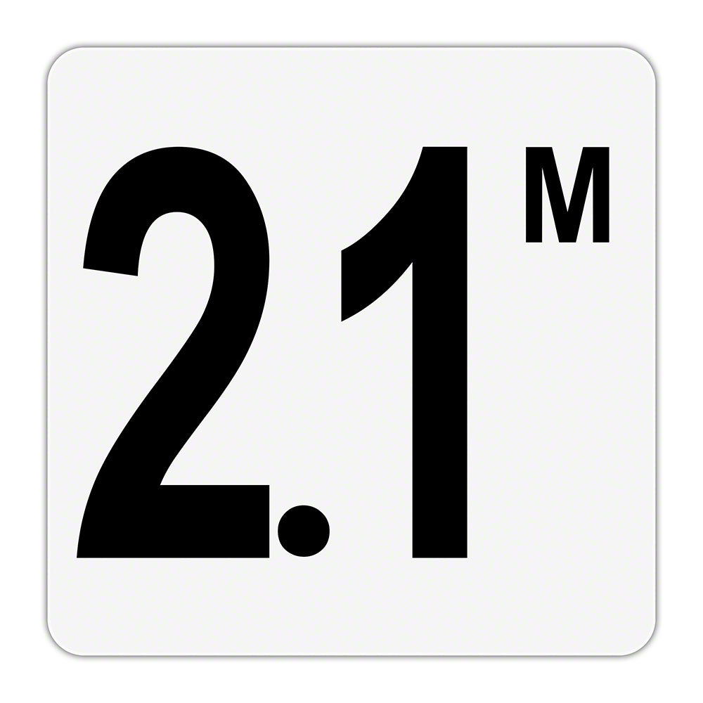 2.1 M - Plastic Overlay Depth Marker - 6 x 6 Inch with 4 Inch Lettering