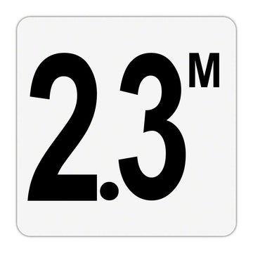 2.3 M - Plastic Overlay Depth Marker - 6 x 6 Inch with 4 Inch Lettering