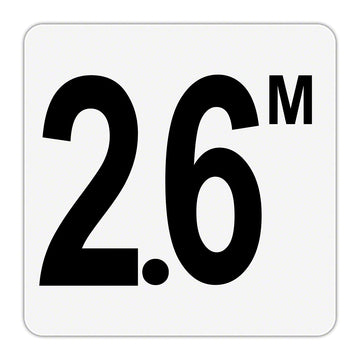 2.6 M - Plastic Overlay Depth Marker - 6 x 6 Inch with 4 Inch Lettering
