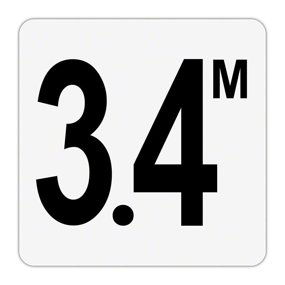 3.4 M - Plastic Overlay Depth Marker - 6 x 6 Inch with 4 Inch Lettering