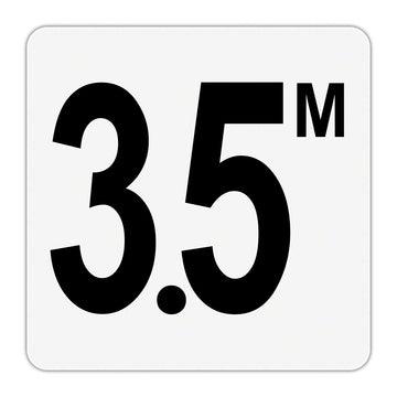 3.5 M - Plastic Overlay Depth Marker - 6 x 6 Inch with 4 Inch Lettering